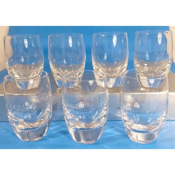 6 Signed Lalique Highlands 4" Old Fashioned Whiskey Glasses Or Flat Wine - Picture 1 of 7